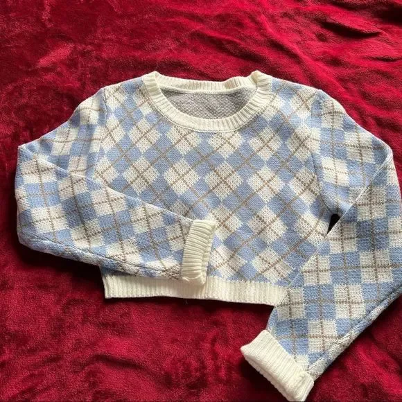 Pattern crop sweater  - Picture 3 of 9